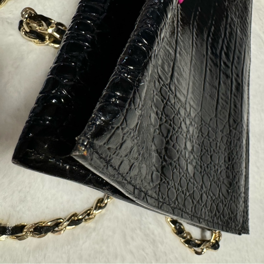 VTG Vivace Korean Leather Crocodile Envelope Clutch Shoulder Purse 90’s Unique - Picture 14 of 15